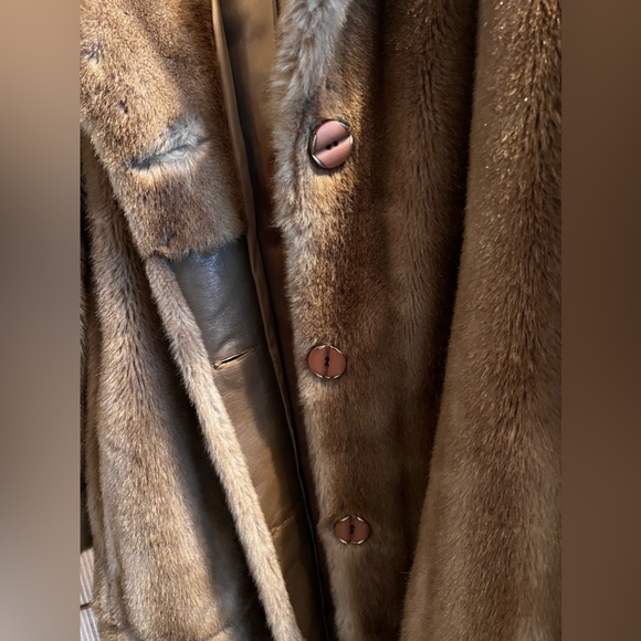 Tissavel France vintage European light brown faux fur coat - Picture 6 of 8